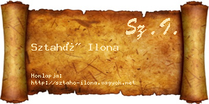 Sztahó Ilona névjegykártya